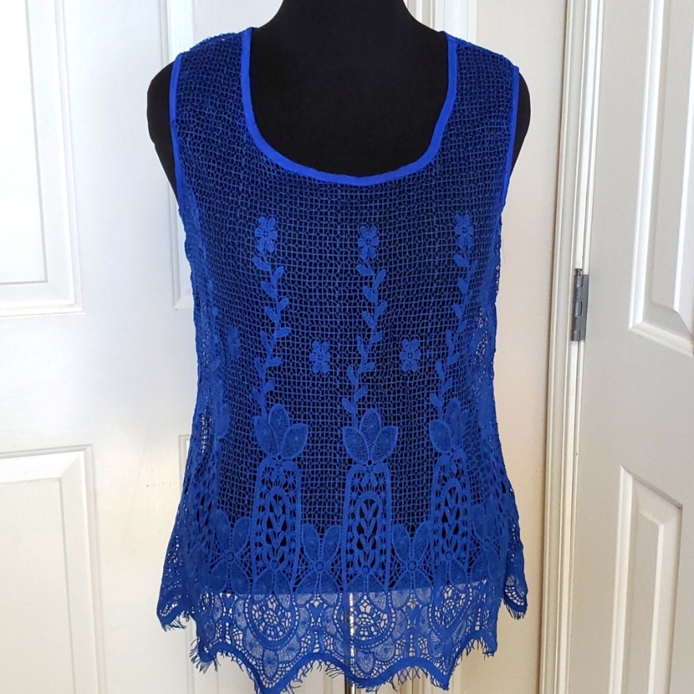Colbolt Blue Lace Top